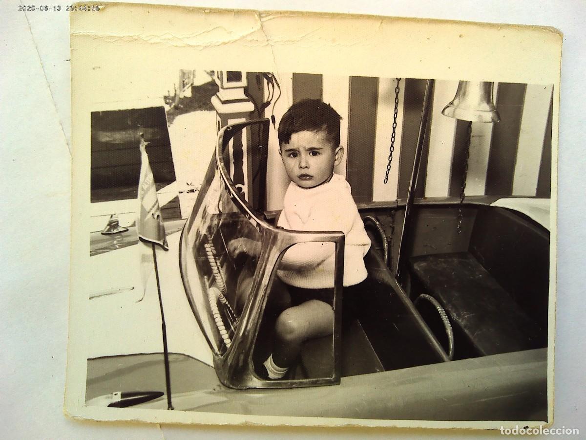 Fotograf&iacute;a antigua: MINUTERO DE FERIA : NI&Ntilde;O EN BARQUITO DEL TIOVIVO