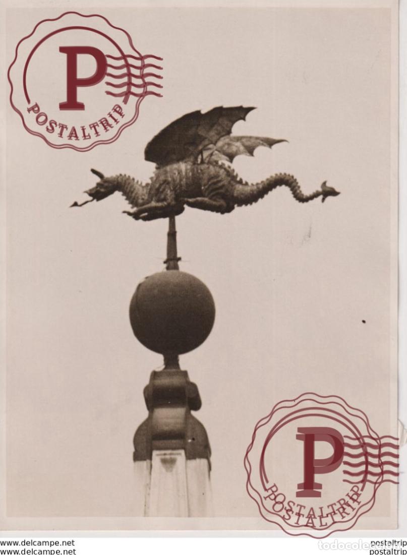 Alte Fotografie: LONDON WEATHERVANE CURIOSITIES DRAGON ON THE SPIRE CHURCH OF ST MARY LE BOW 20*15CM Fonds Victor FOR