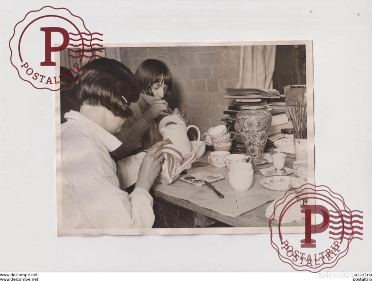 Alte Fotografie: POTTER ART AT STOKE STOKE ON TRENT ENGLAND 20*15CM&nbsp; Fonds Victor FORBIN 1864-1947