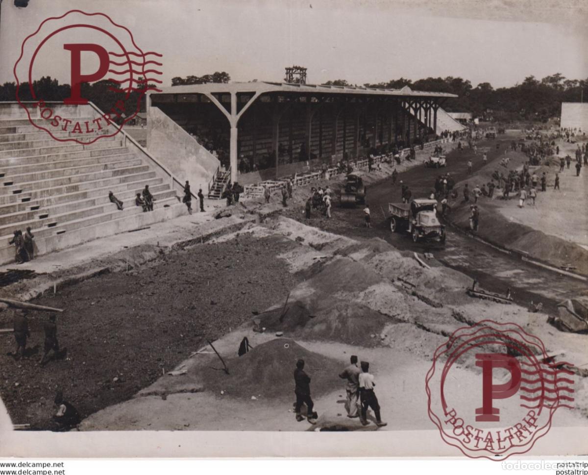 Antique Photography: PARIS STADIUM FOR PARIS AMERICAN ARMY HARVARD STADEO STADION STADIUM STADE 21*17CM Fonds Victor F