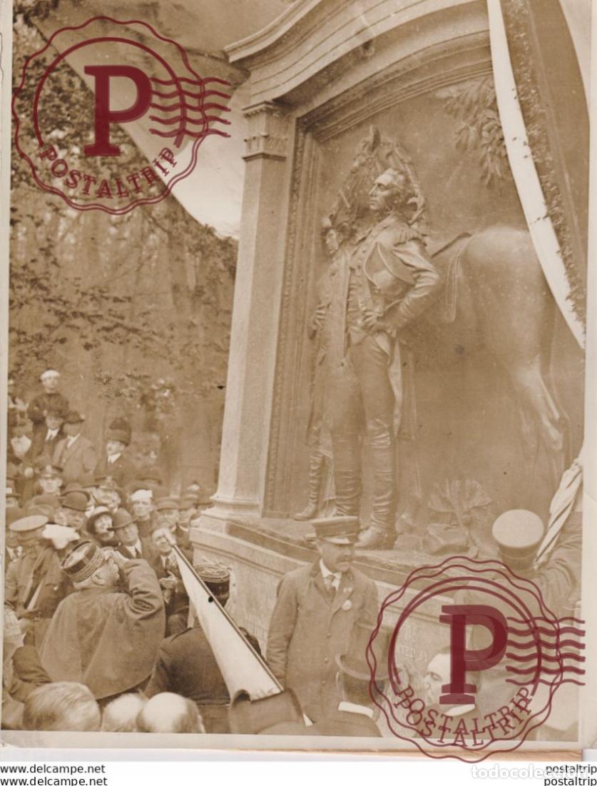 Fotograf&iacute;a antigua: 1917 MARCHAL JOFFRE UNVEILS LAFAYETTE STATUE PROSPECT PARK BROOKLYN 25*20CM Fonds Victor FORBIN 1