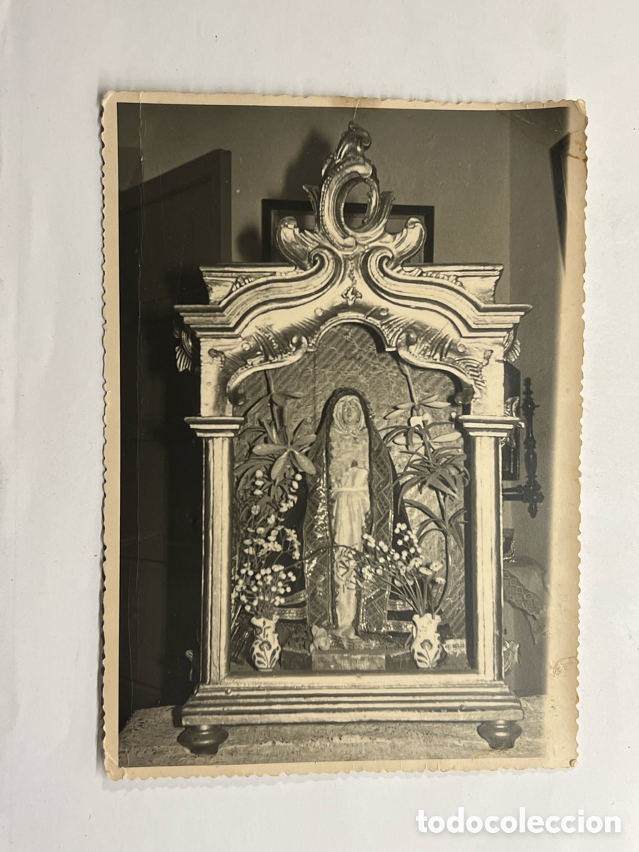 Photographie ancienne: DOLOROSA.. ? Altar Dom&eacute;stico.. Fotograf&iacute;a antigua.. (h.1950?) Med&iacute;das: 12 x 18 cm.,