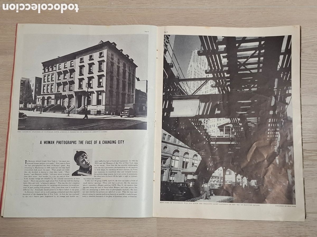 Fotograf&iacute;a antigua: Art&iacute;culos sobre los fot&oacute;grafos Berenice Abbott y Cecil Beaton. Life, edici&oacute;n americana, 3 enero 1938