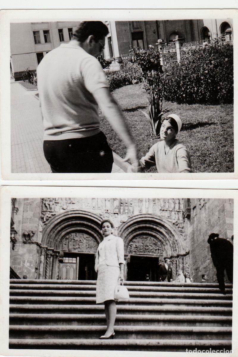 Fotograf&iacute;a antigua: 2 fotos. Santiago de Compostela. Puerta catedral. A&ntilde;os 60. pc