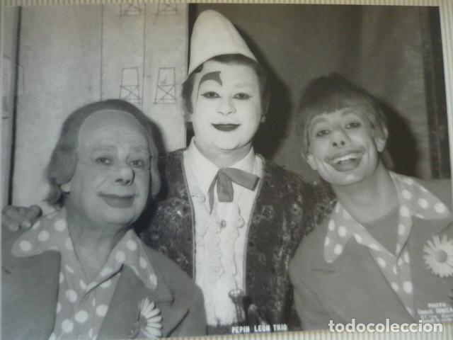 Alte Fotografie: CIRCO PAYASOS TRIO PEPIN LEON FOTOGRAFIA 17 X 23 CM