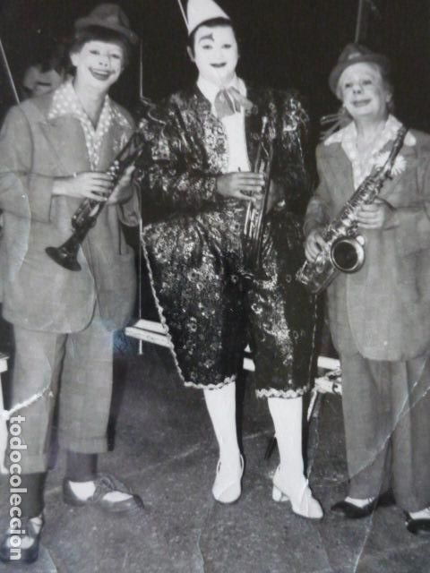 Alte Fotografie: CIRCO PAYASOS TRIO PEPIN LEON FOTOGRAFIA 12 X 8,5 CM