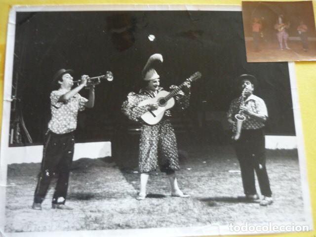 Photographie ancienne: CIRCO PAYASOS TRIO PEPIN LEON FOTOGRAFIA 24 X 18 CM