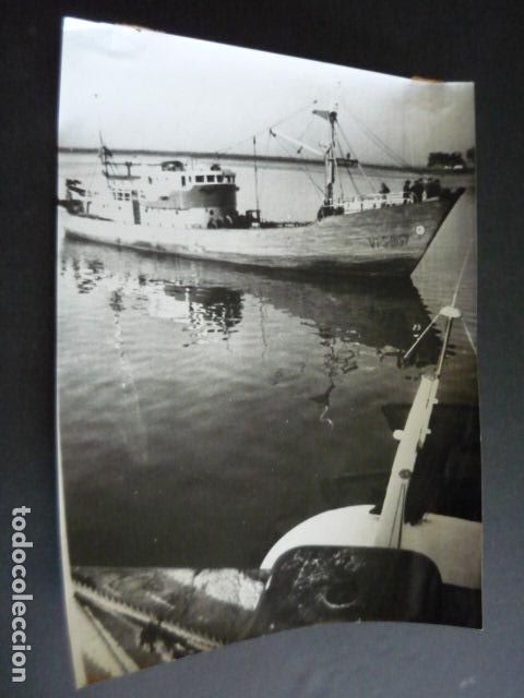 Alte Fotografie: HUELVA BARCO PESQUERO BESUGO FOTOGRAFIA 18 X 24 CM
