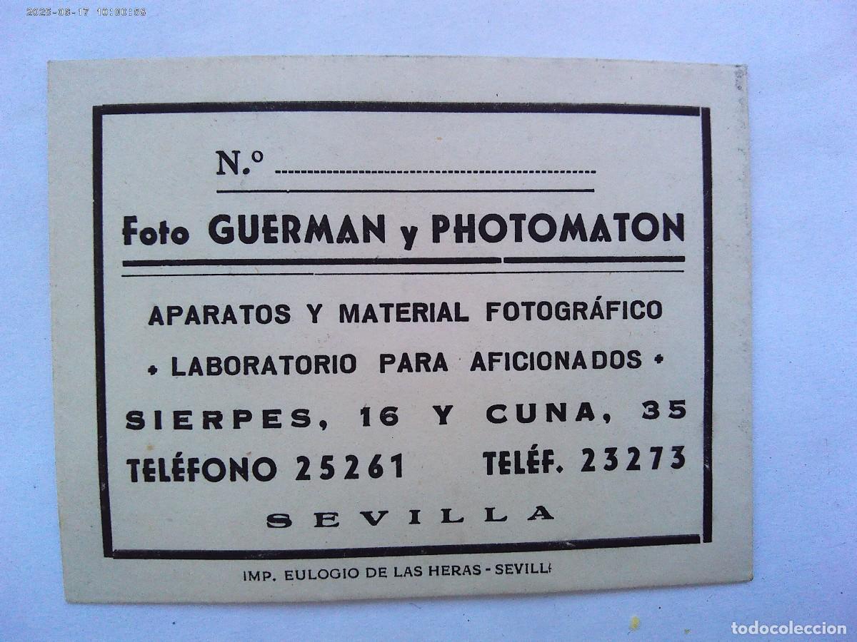 Fotograf&iacute;a antigua: ESTUCHITO DE FOTO GUERMAN Y PHOTOMATON . SEVILLA