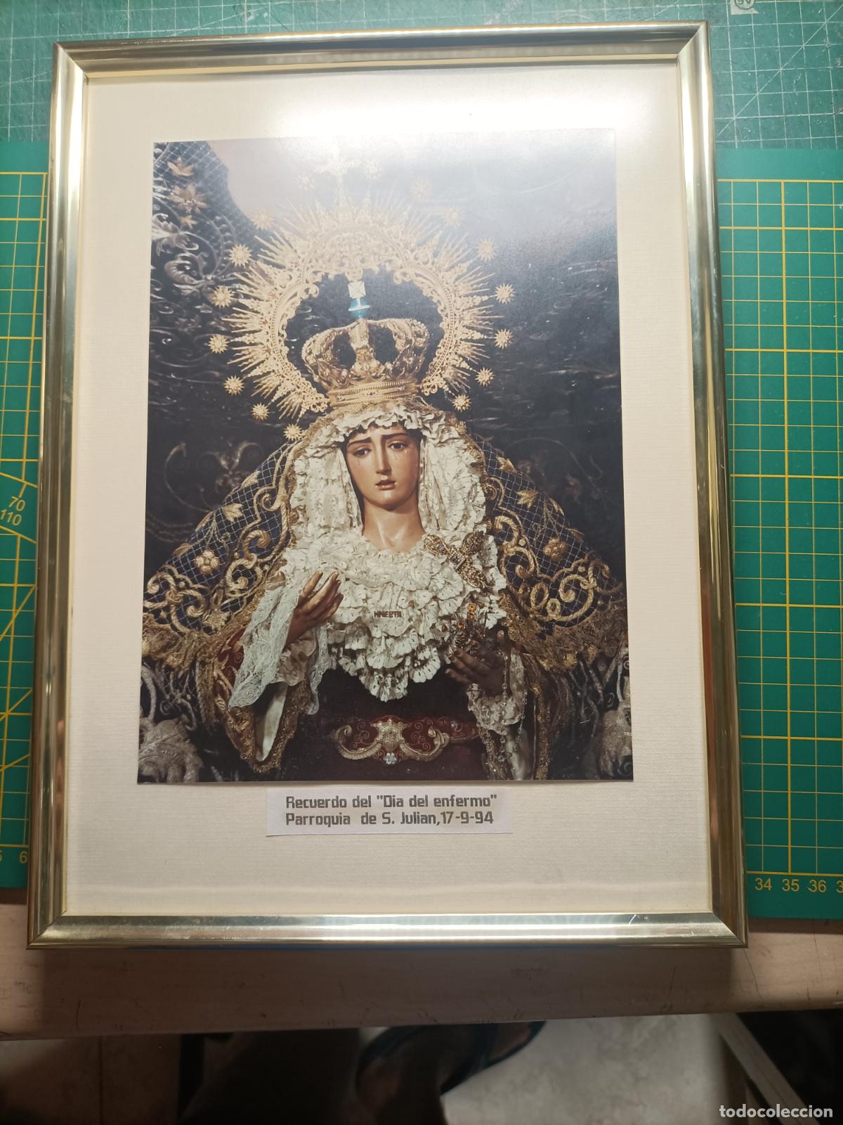 Fotograf&iacute;a antigua: PRECIOSO CUADRO CON FOTOGRAFIA DE LA VIRGEN DE LA HINIESTA SEMANA SANTA DE SEVILLA, FERNAND