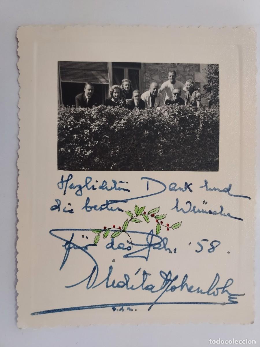 Fotograf&iacute;a antigua: Tarjeta Postal fotograf&iacute;a Aut&oacute;grafa Princesa Medita Hohenlohe (1958). 14 X 11 CM