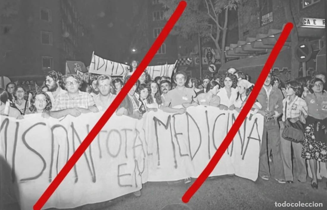 Fotograf&iacute;a antigua: Manifestaci&oacute;n Sanitaria Madrid A&ntilde;os 70 - Negativo de Celuloide