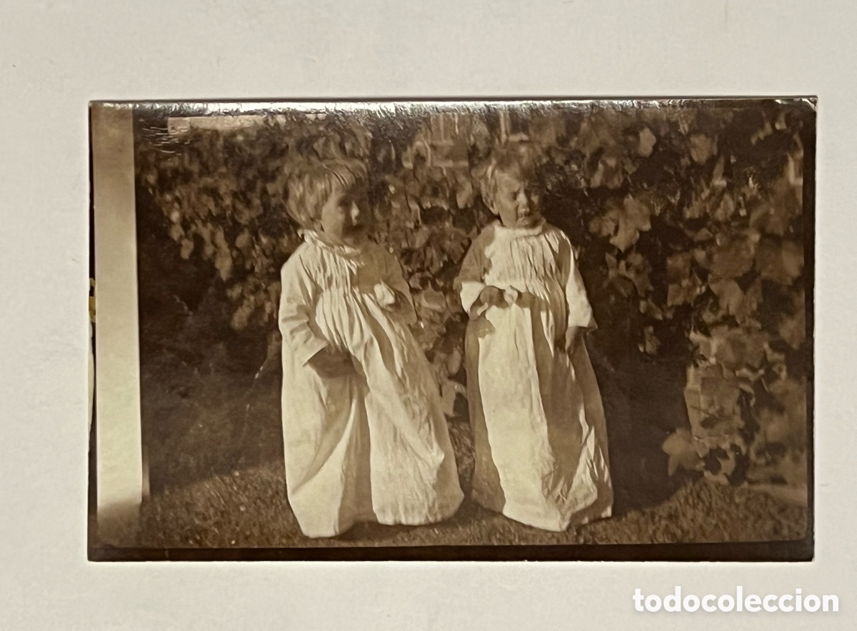Fotograf&iacute;a antigua: NI&Ntilde;OS SUECOS.. Fotograf&iacute;a antigua de una familia Sueca (h.1900?) Med&iacute;das: 7 x 11 cm