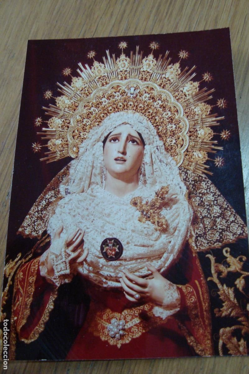 Fotograf&iacute;a antigua: ANTIGUA FOTOGRAFIA VIRGEN DE LA SOLEDAD. SAN BUENAVENTURA. FOTO COLOR FERNAND SEVILLA.