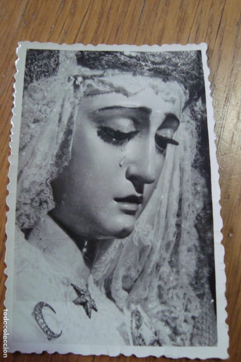 Fotograf&iacute;a antigua: ANTIGUA FOTOGRAFIA VIRGEN DEL ROSARIO. FOTO SERRANO SEVILLA A&Ntilde;OS 50?