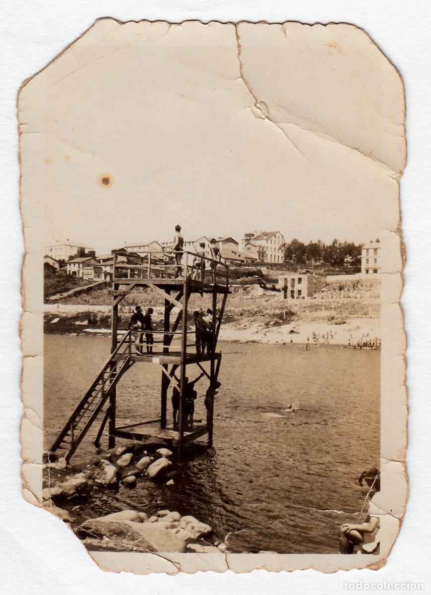 Alte Fotografie: Ourense, Orense. Ba&ntilde;istas, saltadores. Saltos de Trampol&iacute;n del Mi&ntilde;o. A&ntilde;os 30 pc