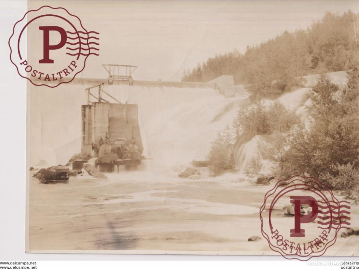 Fotografia antiga: QUEBEC CANADA POWER DAMM 24*19CM Fonds Victor FORBIN 1864-1947