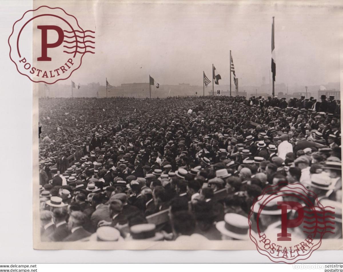 Fotografia antiga: 1921 GEORGE CARPENTIER JACK DEMPSEY FIGHT RICKARD STADIUM BOXING BOXEO DEMPSEY 25*20CM Fonds Victor