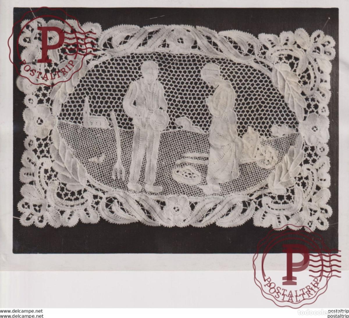 Fotografia antiga: BRUGES BELGIAN TOWN ALL WOMEN ARE LACEMAKERS BRUGGE Dentelli&egrave;res. Kantwerksters 21*16CM Fonds Victor