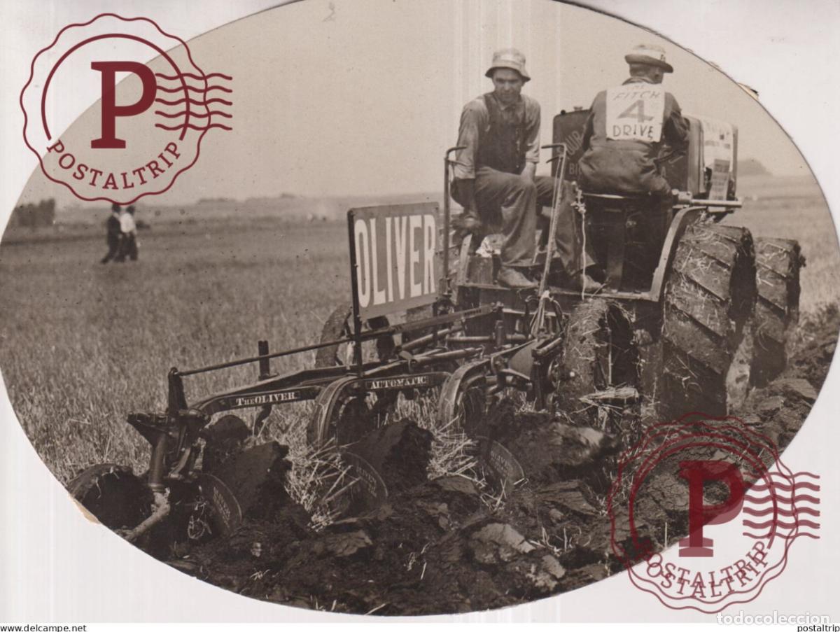 Alte Fotografie: THE OLIVER N 61 TRACTEUR TRACTOR AGRICULTURA 18*14CM