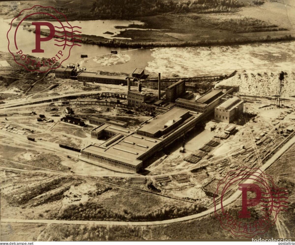 Alte Fotografie: PAPER MILL RIVERBEND SAGUENAY RIVER CHICOUTIMI, QU&Eacute;BEC CANADA 24*18CM INDUSTRIE INDUSTRY