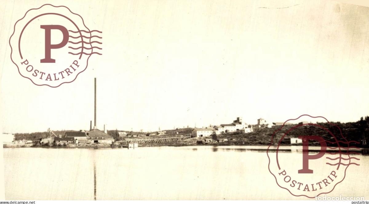 Alte Fotografie: USINE FROM SOUTH END OF THE LAKE 13*8CM INDUSTRIE INDUSTRY