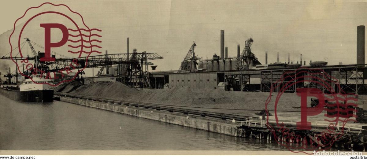 Alte Fotografie: St. Marys River in Sault Ste. Marie, Ontario, Canada algoma steel corporation SEE CORNER 23*9CM I