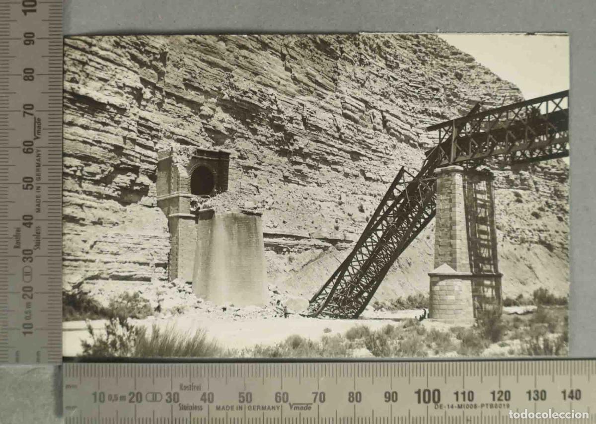Fotograf&iacute;a antigua: FOTOGRAFIA. Reconstrucci&oacute;n del viaducto Matarra&ntilde;a IV l&iacute;nea de Zaragoza a Barcelona