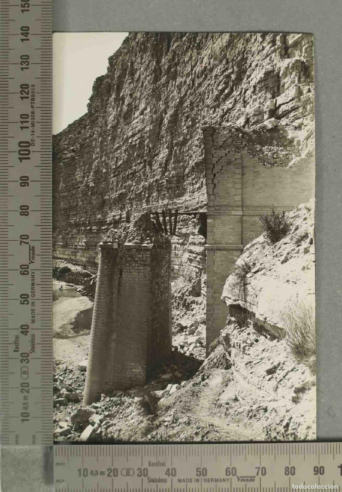 Fotograf&iacute;a antigua: FOTOGRAFIA. Reconstrucci&oacute;n del viaducto Matarra&ntilde;a IV l&iacute;nea de Zaragoza a Barcelona