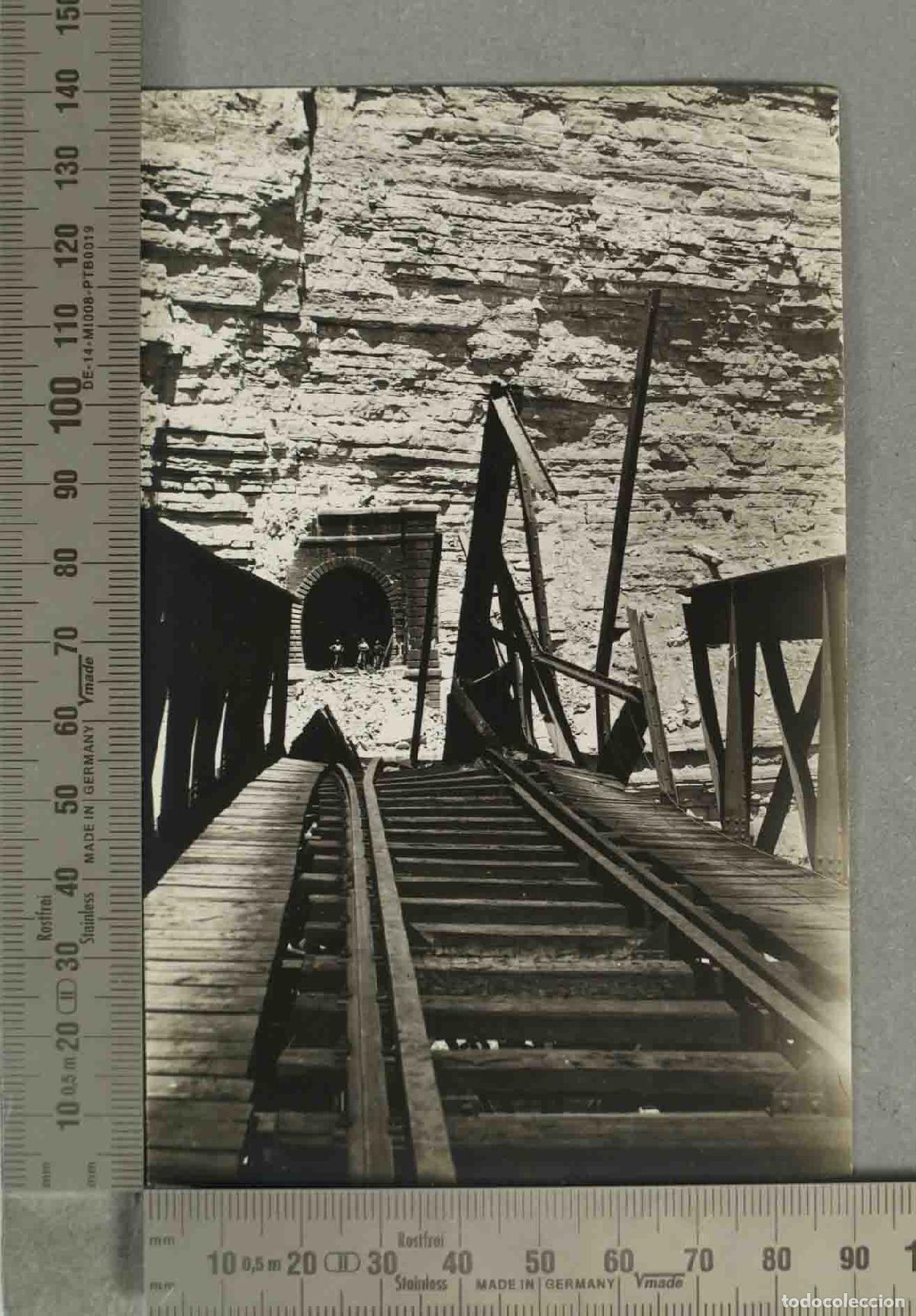 Fotograf&iacute;a antigua: FOTOGRAFIA. Reconstrucci&oacute;n del viaducto Matarra&ntilde;a IV l&iacute;nea de Zaragoza a Barcelona