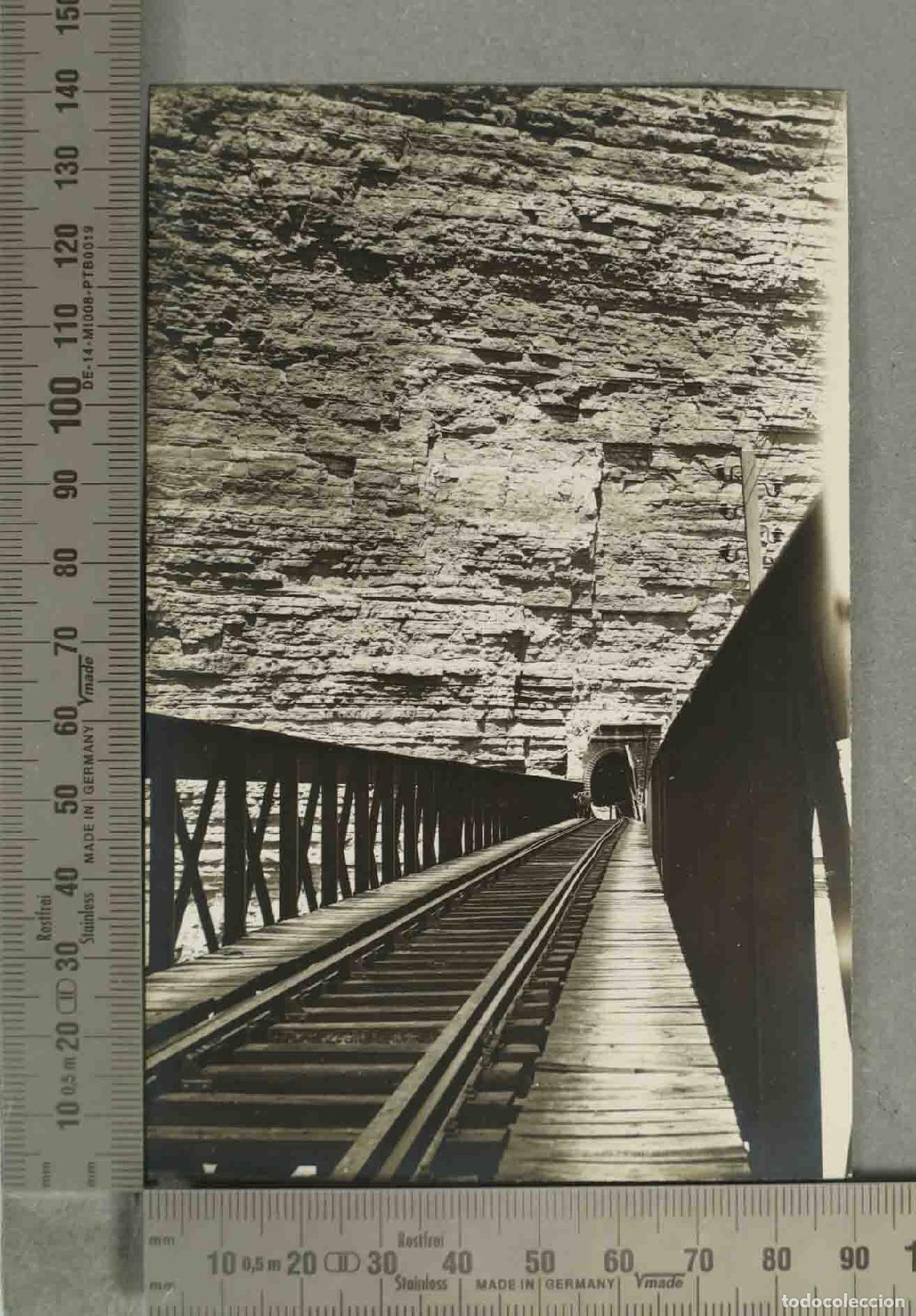 Fotograf&iacute;a antigua: FOTOGRAFIA. Reconstrucci&oacute;n del viaducto Matarra&ntilde;a IV l&iacute;nea de Zaragoza a Barcelona