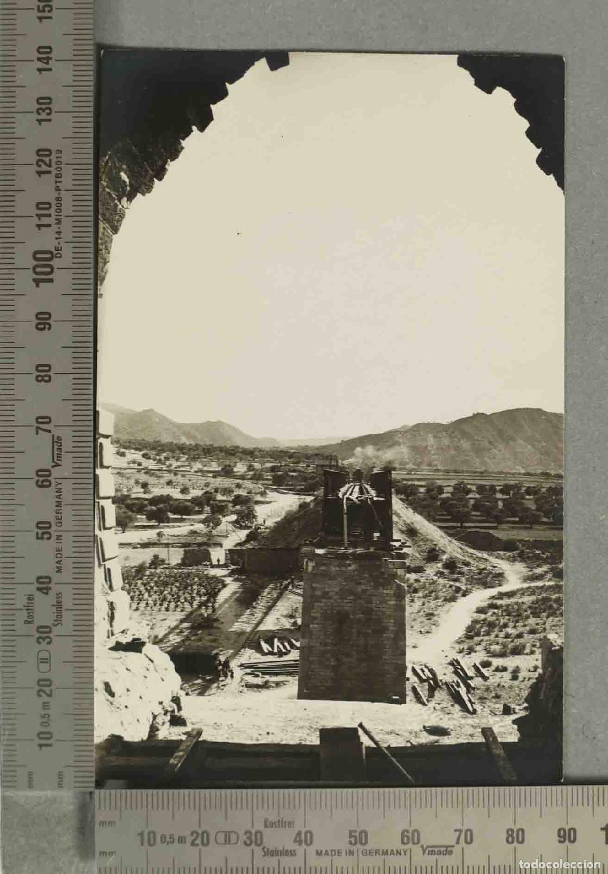 Fotograf&iacute;a antigua: FOTOGRAFIA. Reconstrucci&oacute;n del viaducto Matarra&ntilde;a IV l&iacute;nea de Zaragoza a Barcelona