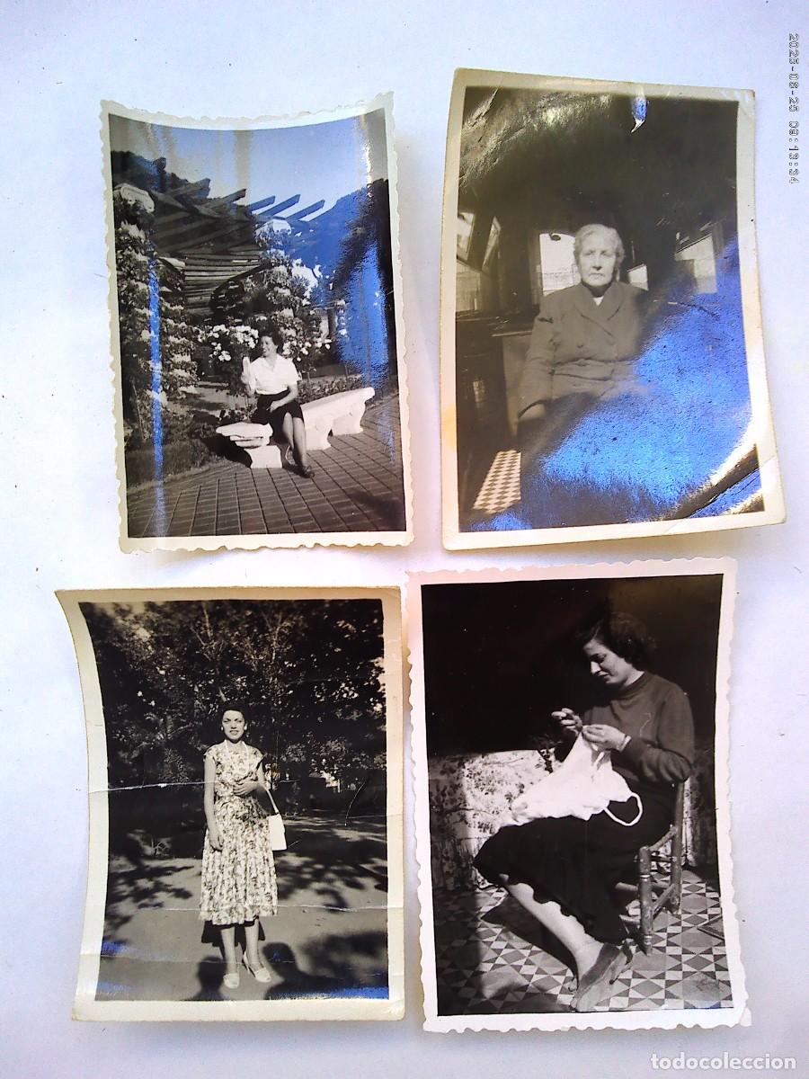 Fotograf&iacute;a antigua: LOTE DE 4 FOTOS DE MUJERES CON SOMBRA DEL FOTOGRAFO