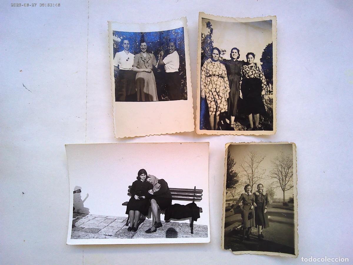 Fotograf&iacute;a antigua: LOTE DE 4 FOTOS DE MUJERES CON SOMBRA DEL FOTOGRAFO