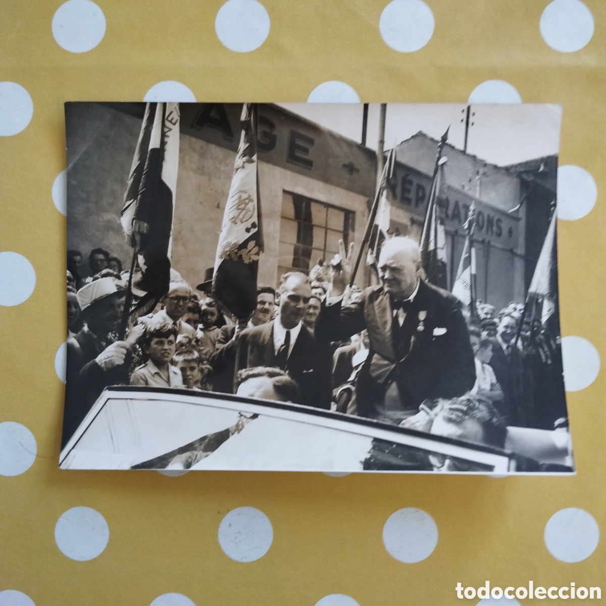 Fotograf&iacute;a antigua: WINSTON CHURCHILL LIB&Eacute;RATION DE NANCY ASSOCIATED PRESS PHOTO 20X15