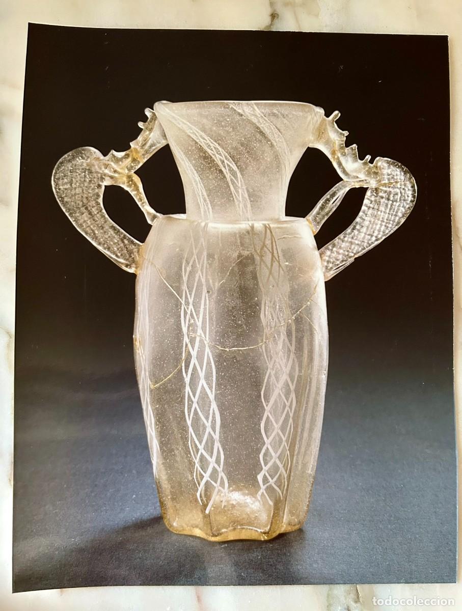 Fotograf&iacute;a antigua: REPRODUCCI&Oacute;N FOTOGR&Aacute;FICA DE ANTIGUO JARR&Oacute;N DE VIDRIO SOPLADO TRANSPARENTE DECORACI&Oacute;N TIPO LATTIMO