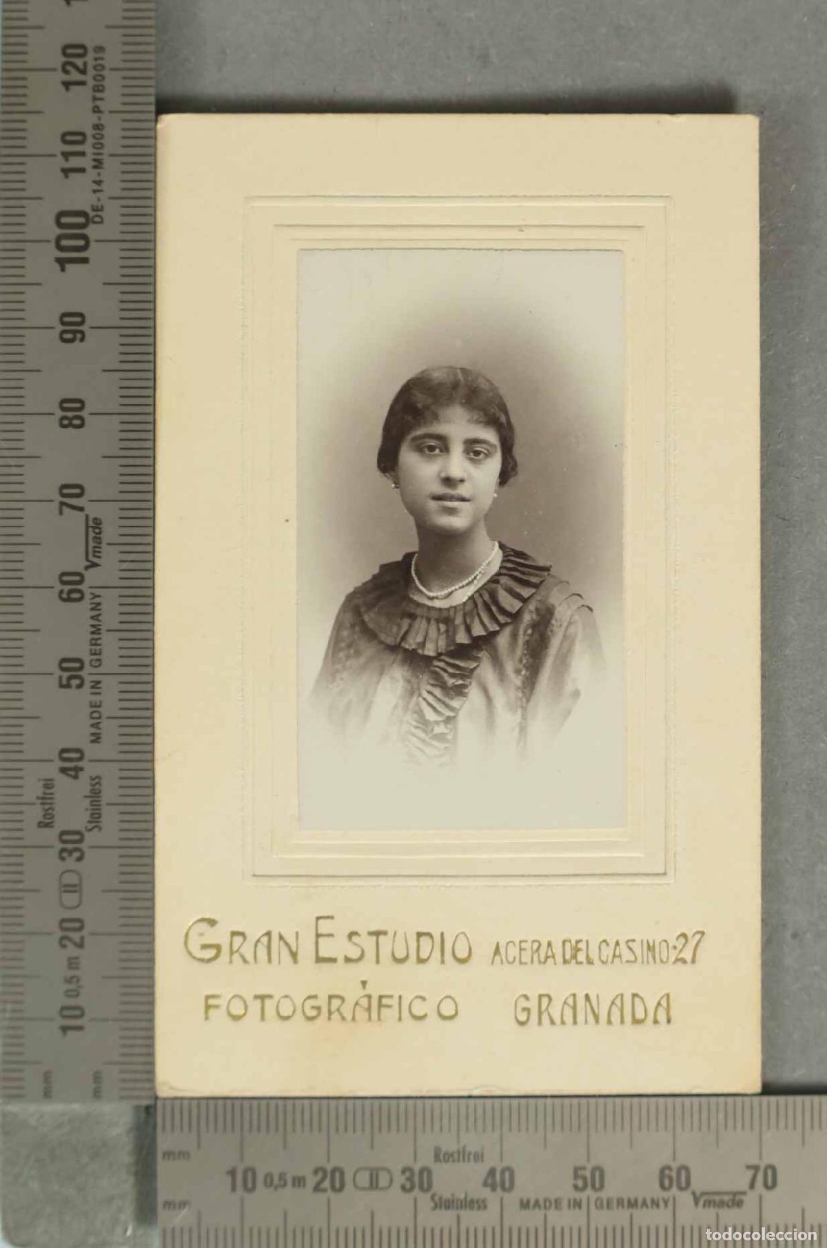 Fotograf&iacute;a antigua: CARTE DE VISITE. RETRATO MUJER JOVEN. GRAN ESTUDIO FOTOGRAFICO. GRANADA