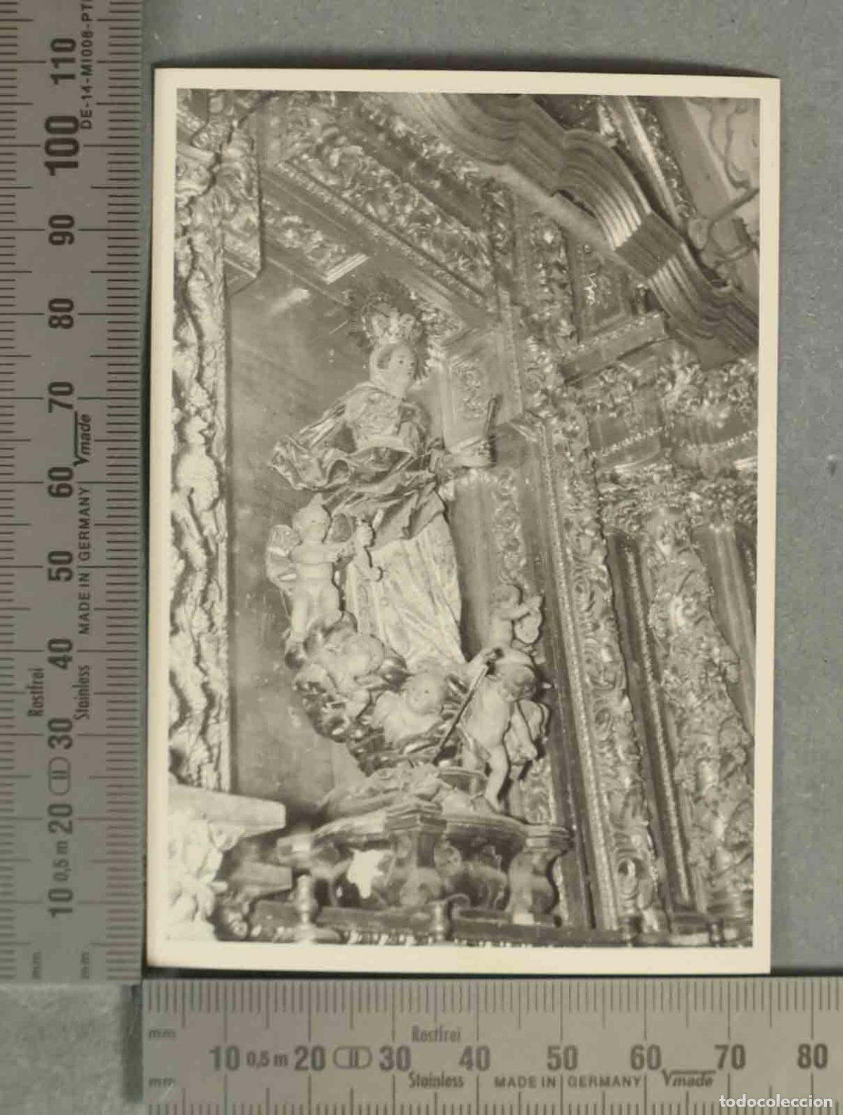 Fotograf&iacute;a antigua: FOTOGRAFIA. RETABLO VIRGEN BARROCA. SANTO DOMINGO DE LA CALZADa?