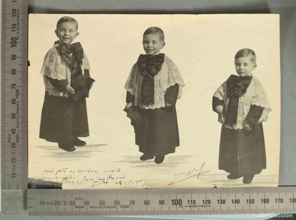 Fotograf&iacute;a antigua: FOTOGRAFIA. MONTAJE DE NI&Ntilde;O COMO CURA. 1939. ZEIX ZARAGOZA