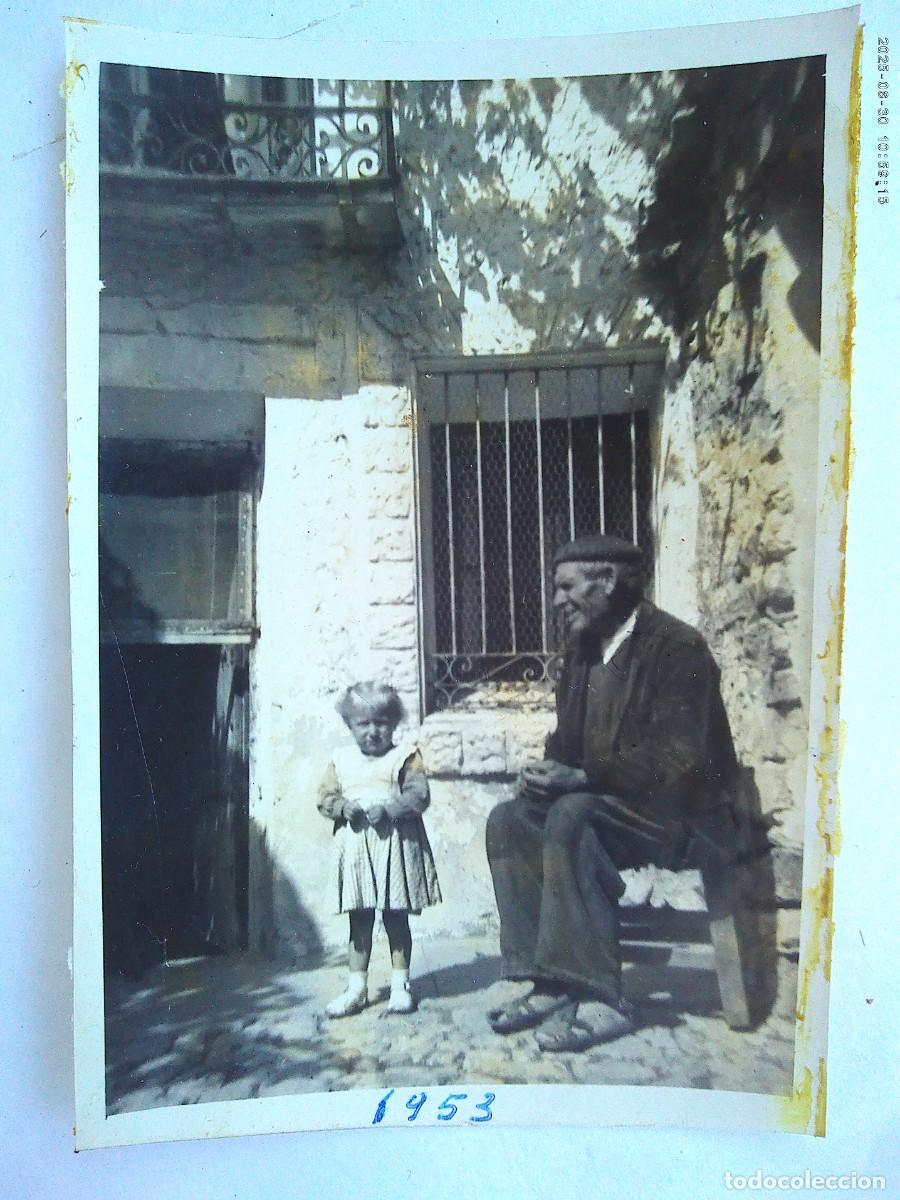Photographie ancienne: FOTO DE ABUELO Y NI&Ntilde;A , 1953