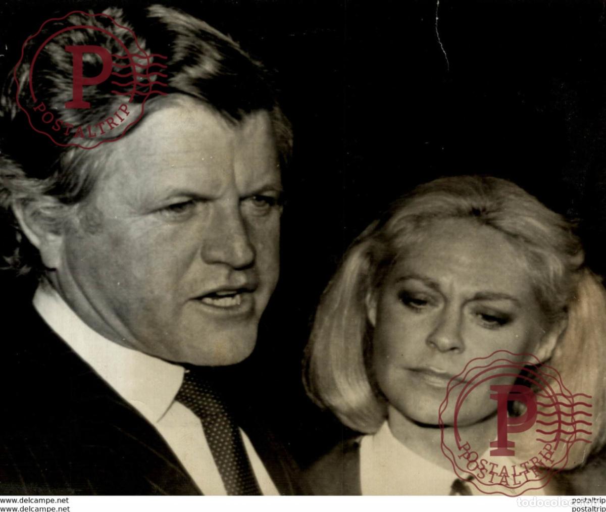 Fotograf&iacute;a antigua: EDWARD KENNEDY Y JOAN foto photo press presse prensa ESPAGNE SPAIN ESPA&Ntilde;A