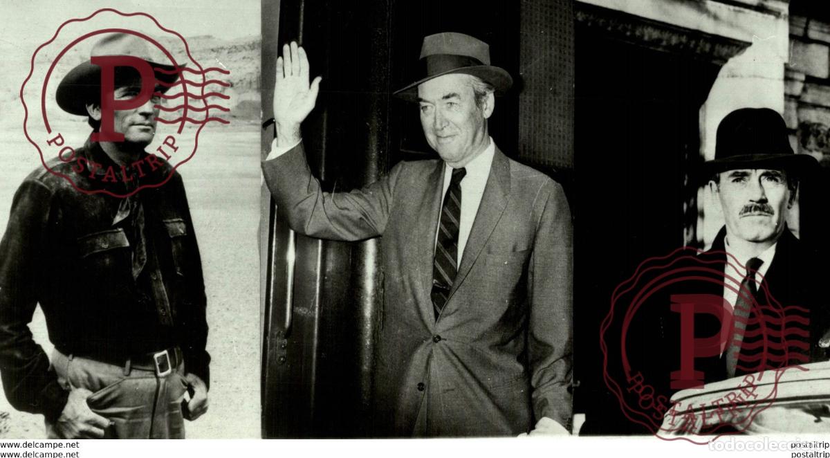 Fotografia antica: GREGORY PECK, JAMES STEWART HENRY FONDA foto photo press presse prensa ESPAGNE SPAIN ESPA&Ntilde;A