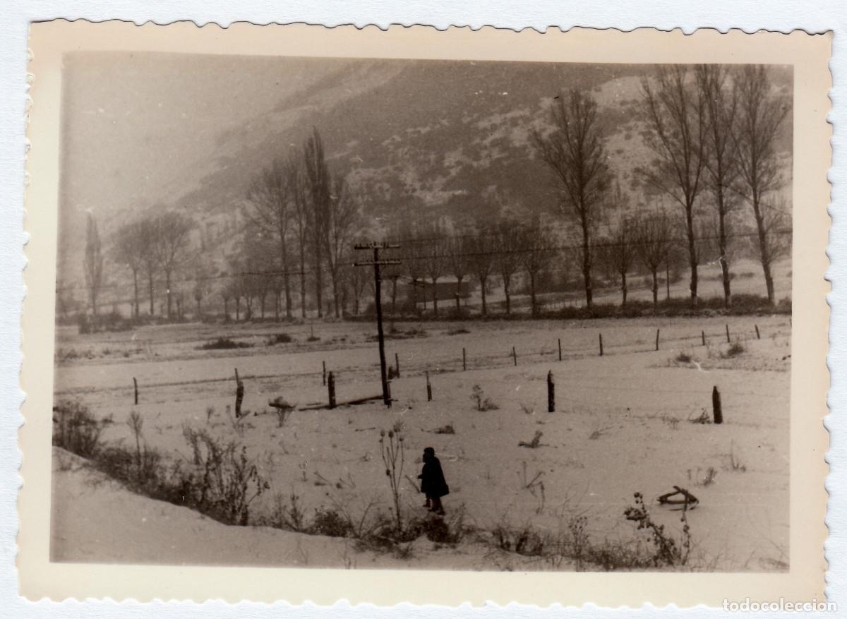 Fotograf&iacute;a antigua: Paisaje nevado. A&ntilde;os 50 pc