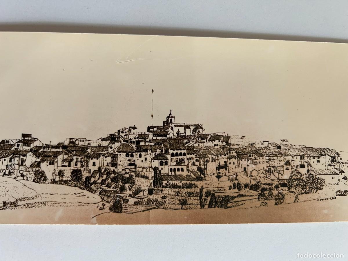 Fotograf&iacute;a antigua: PEQUE&Ntilde;A REPRODUCCI&Oacute;N FOTOGR&Agrave;FICA DE DIBUJO DE JOAN POTAU MARTELL DE 1900 VISTA PANOR&Aacute;MICA DE VIMBOD&Iacute;