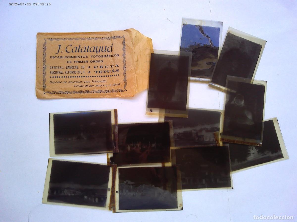 Fotograf&iacute;a antigua: SOBRE DE NEGATIVOS DE J. CALATAYUD, CEUTA - TETUAN, CON 11 NEGATIVOS: MOROS, MANTON MANILA. A&Ntilde;OS 20
