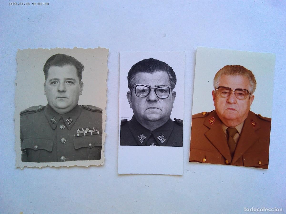 Fotograf&iacute;a antigua: LOTE DE 3 FOTOS DE CARNET DEL MISMO MILITAR, VETERANO GUERRA CIVIL Y DIVISION AZUL