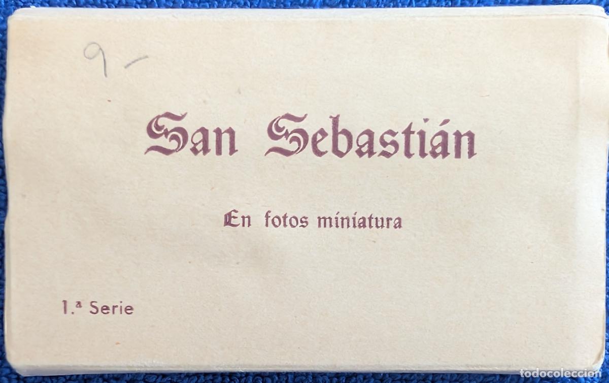 Fotograf&iacute;a antigua: Librito de mini fotograf&iacute;as plegadas en acorde&oacute;n de San Sebasti&aacute;n