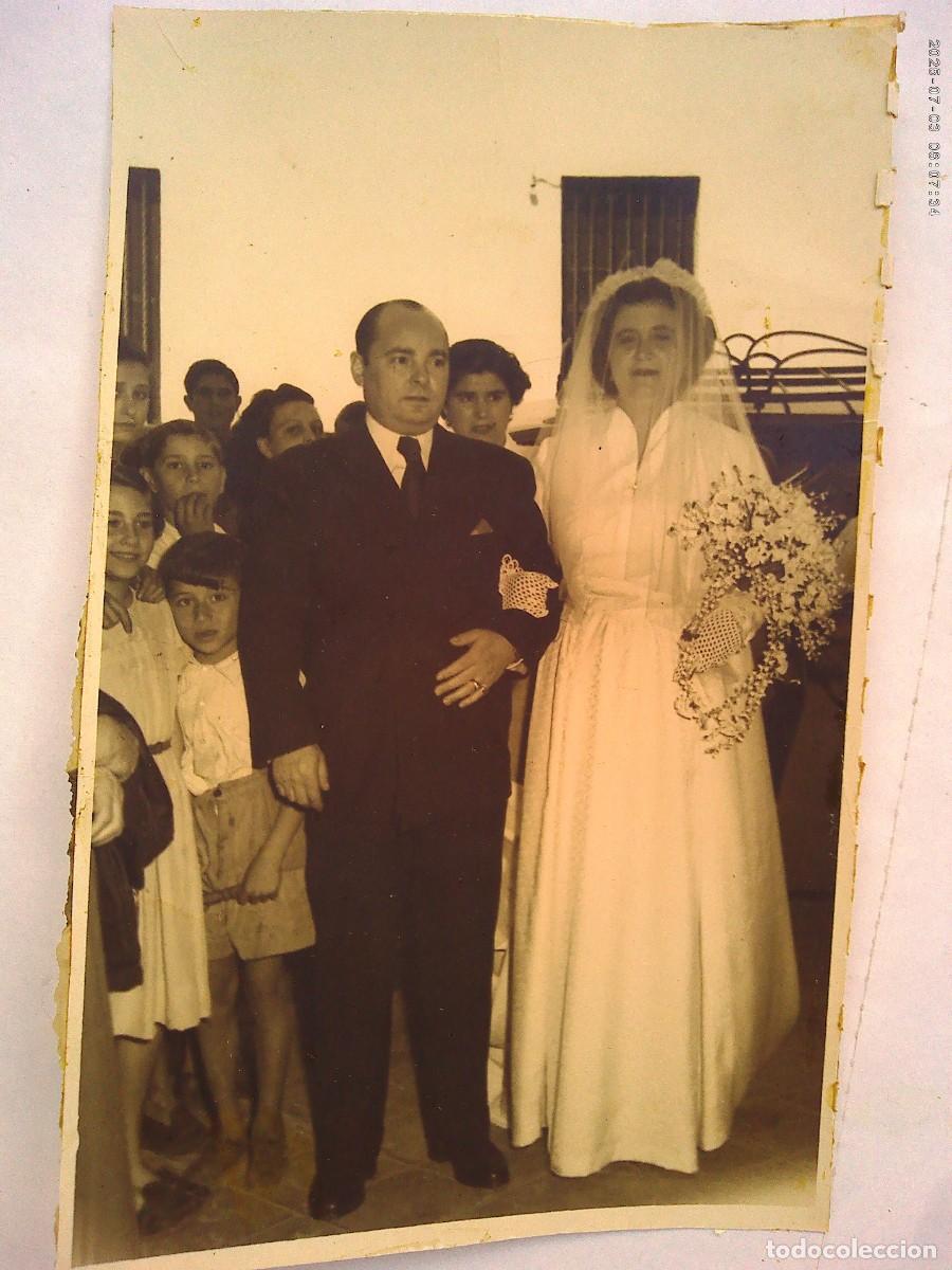 Fotograf&iacute;a antigua: BONITA FOTO DE BODA . DE ARNAIZ , SEVILLA .... 11 X 18 CM