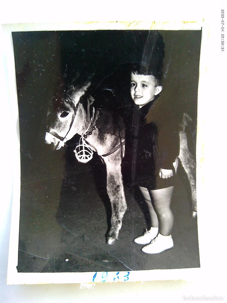 Fotograf&iacute;a antigua: MINUTERO DE NI&Ntilde;O AQUEJADO DE ENANISMO CON BURRITO. DE DE LA CRUZ , CIUDAD REAL