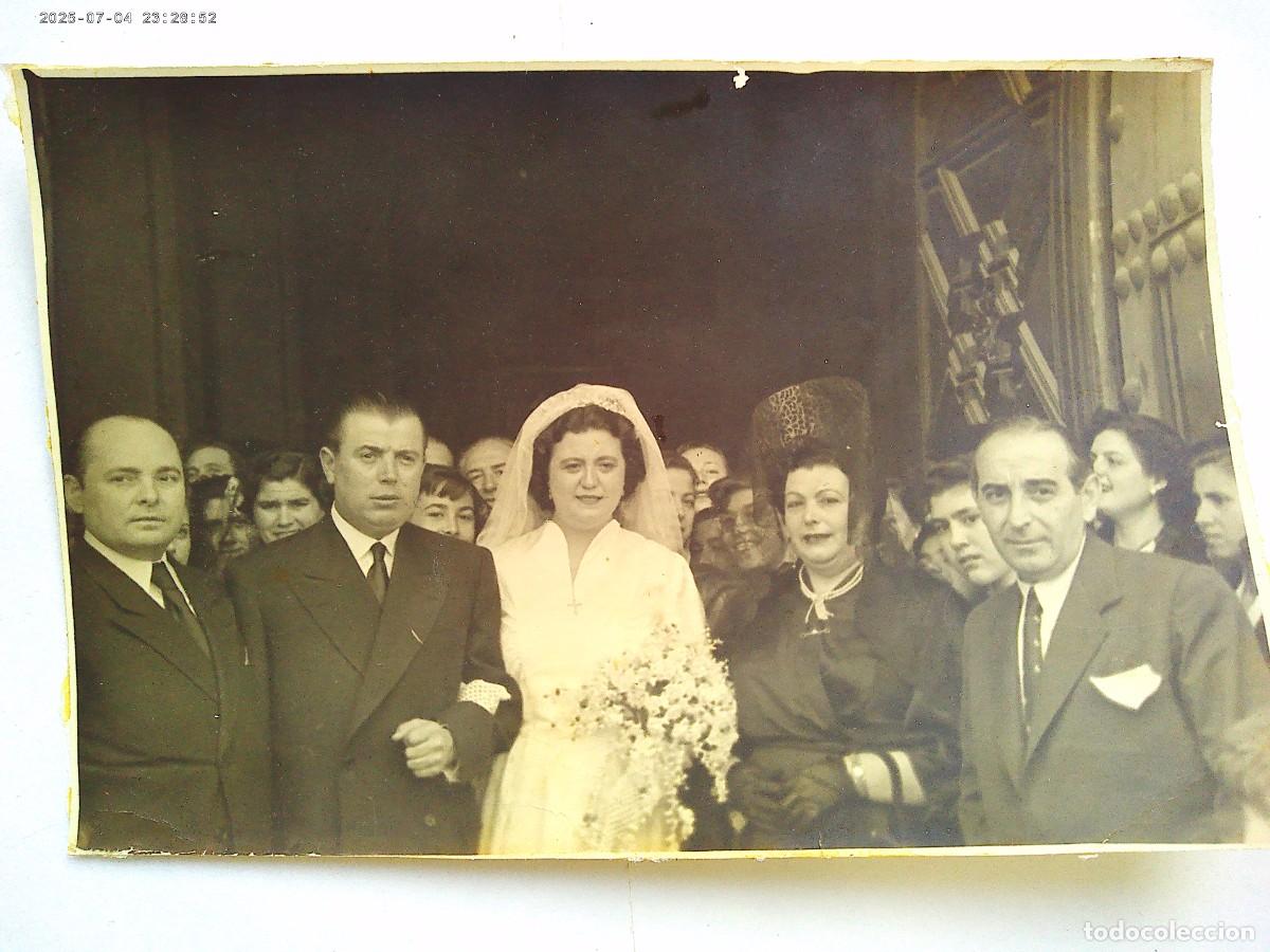 Fotograf&iacute;a antigua: BONITA FOTO DE BODA . DE YA&Ntilde;EZ , SEVILLLA ........ 11,5 X 17,5 CM